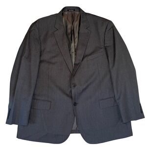 Pronto Uomo Blazer Mens 48R 100% Wool Sport Coat Gray Pinstripe Classic Business